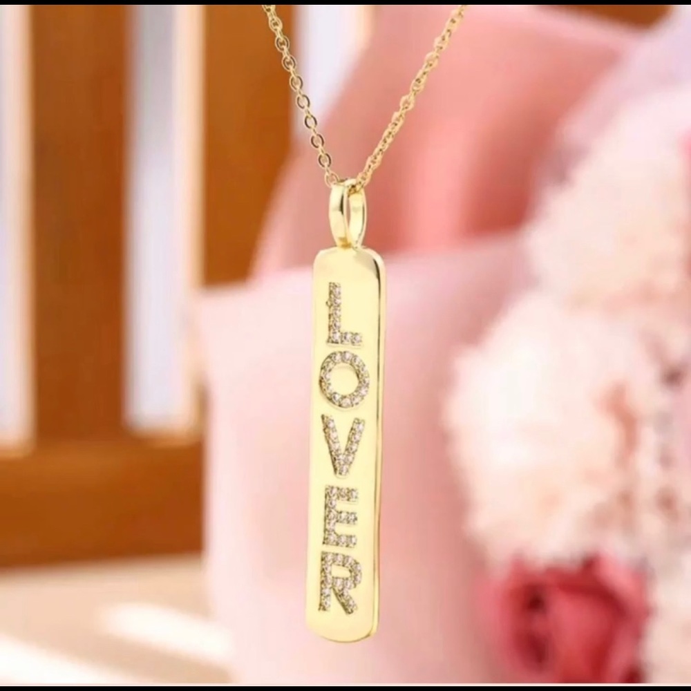 Honey + Lo❤️Lover Bar Necklace 18”